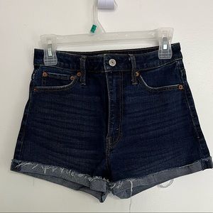 Abercrombie & Fitch High Rise Dark Washed Jean Shorts